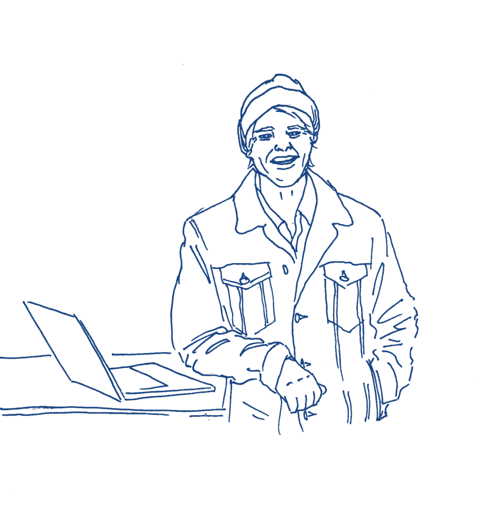 Drawing of a remote worker