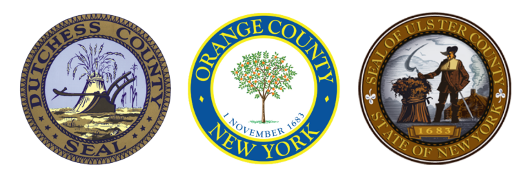 Dutchess County, Orange County, Ulster County seals